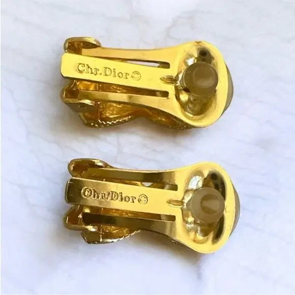 Christian Dior Earrings Clip On Vintage - Picture 3 of 5